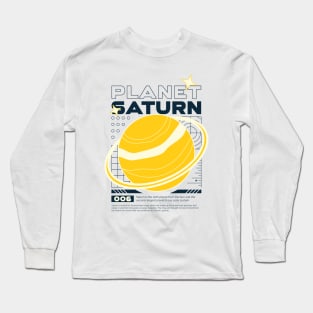 Planet Saturn Space Galaxy Universe Stars Astronomy Long Sleeve T-Shirt